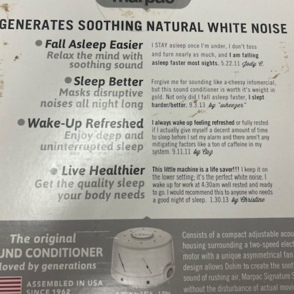 Marpac Serious sleep Dohn White EUC - Picture 3 of 3